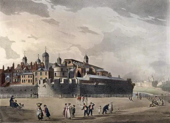 Udsigt over tårnet, fra Ackermanns Microcosm of London, bind III, Pub. 1809 (håndfarvet akvatinte)